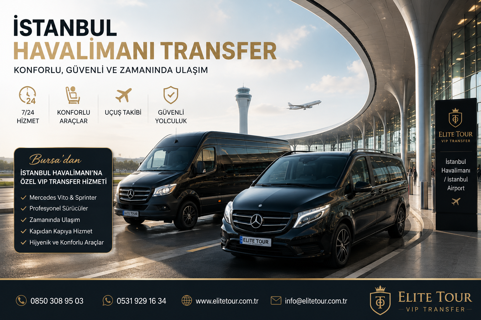 Bursa VIP Transfer Hizmeti Mercedes Vito ve Mercedes Sprinter Elite Tour