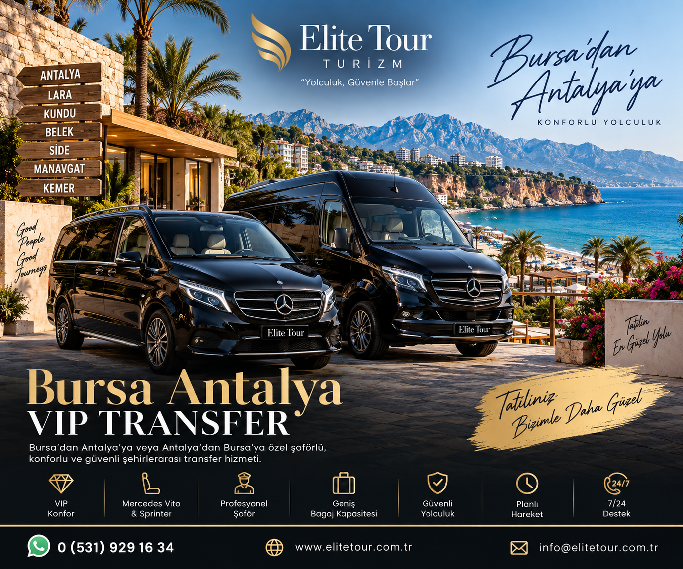 Bursa Antalya VIP Transfer Mercedes Vito ve Sprinter