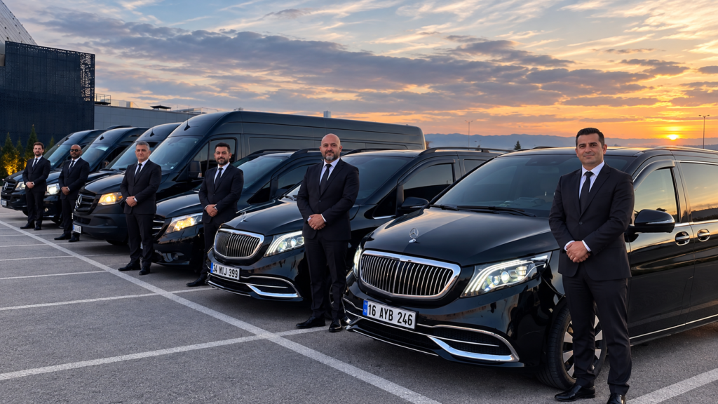 Bursa Sabiha Gökçen Havalimanı transfer hizmeti için Mercedes Vito ve Mercedes Sprinter VIP araçlarla özel şoförlü ulaşım.