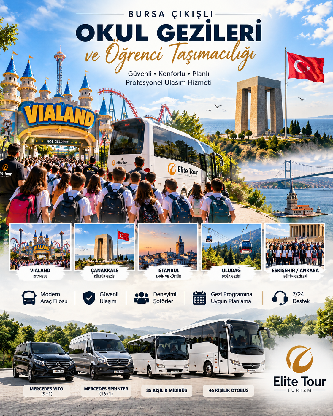 Bursa çıkışlı okul gezileri ve öğrenci taşımacılığı